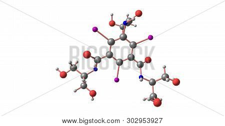 Iopamidol Molecular Structure Isolated On White