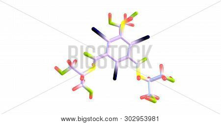 Iopamidol Molecular Structure Isolated On White
