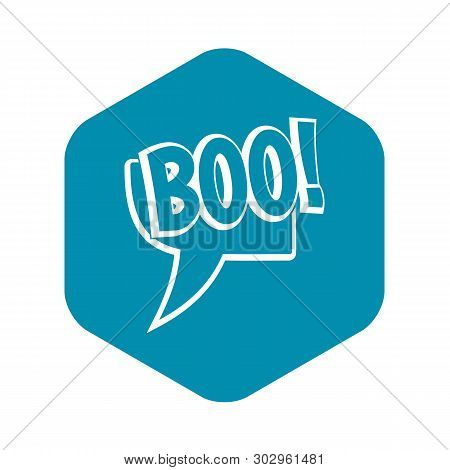 Boo, Comic Text Speech Bubble Icon. Simple Illustration Of Boo, Comic Text Speech Bubble Vector Icon