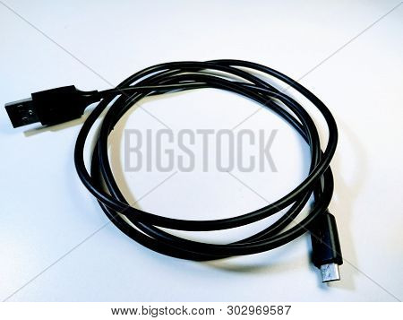 A Picture Of Usb Cable On White Background