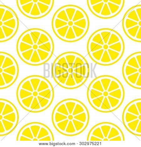Abstract Seamless Pattern Lemon Slices Yellow Square