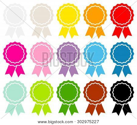 Set Of Fifteen Graphic Medals Ribbon Color