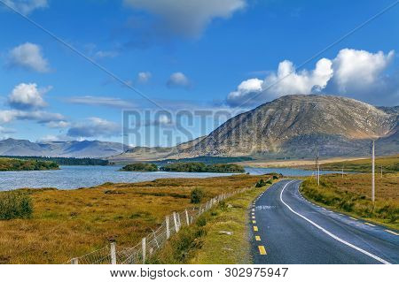 Landscape With Inagh Lake And Mountains In Galway County, Ireland
