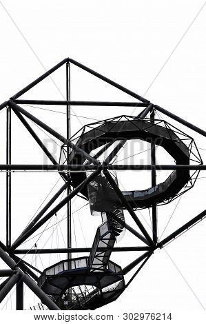 Beautiful Steel Construction Of Tetrahedron In Bottrop, North Rhine-westphalia, Germany Taken From B