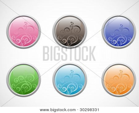 vector glossy buttons