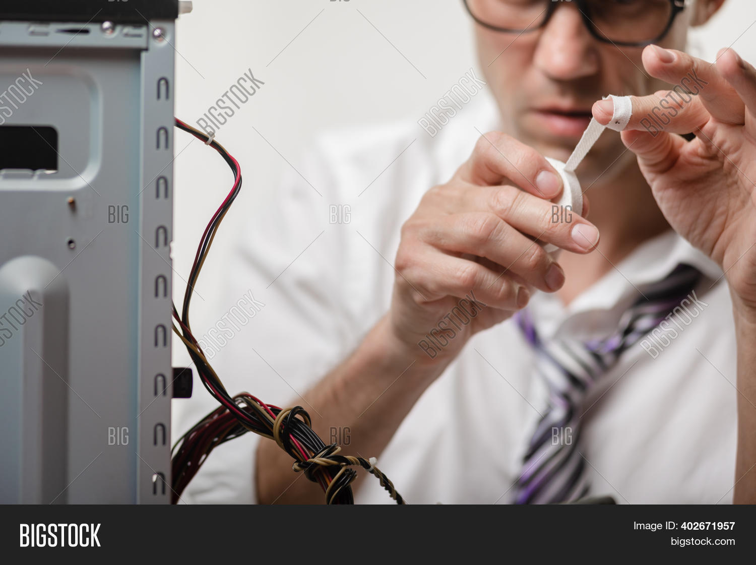 Sad Man Applying Band Image & Photo (Free Trial) | Bigstock