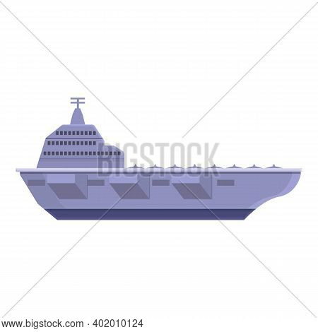 Aircraft Carrier Ariplane Icon. Cartoon Of Aircraft Carrier Ariplane Vector Icon For Web Design Isol