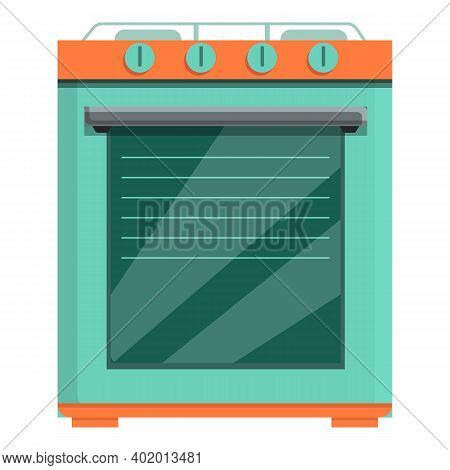 Cooking Burning Gas Stove Icon. Cartoon Of Cooking Burning Gas Stove Vector Icon For Web Design Isol