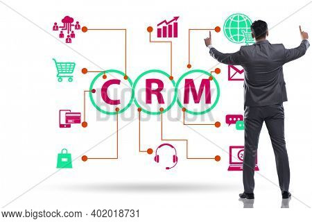 CRM custromer relationship management concept with businessman