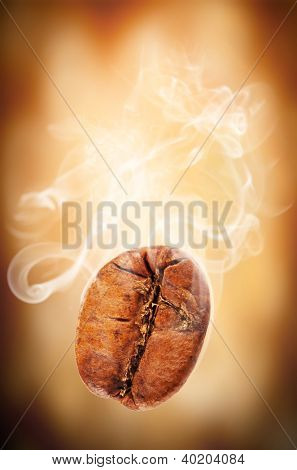 Létající coffee bean v kouři