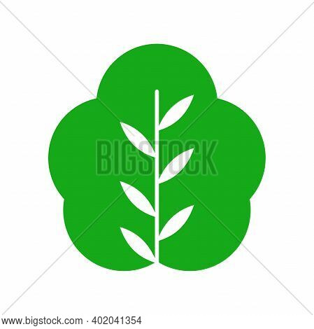 Simple, Minimalist Illustration Logo Design Eco Leaf.