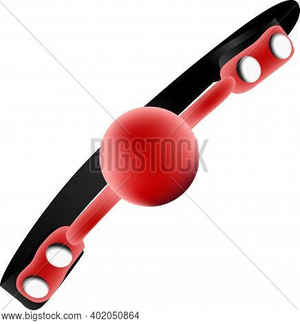 Red Silicone Ball For Sexual Perversion. Vector Illustration