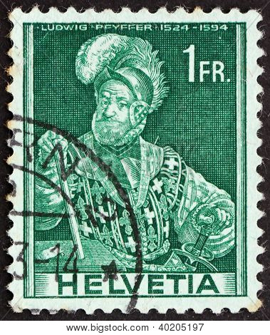 Postage Stamp Switzerland 1941 Ludwig Pfyffer, Swiss Military Le