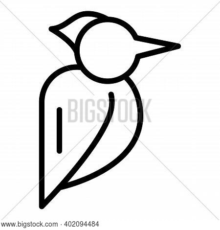Feather Woodpecker Icon. Outline Feather Woodpecker Vector Icon For Web Design Isolated On White Bac
