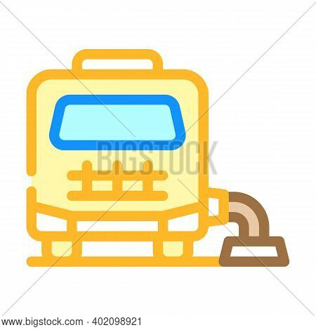 Mobile Home Connection To Cesspool Color Icon Vector Illustration