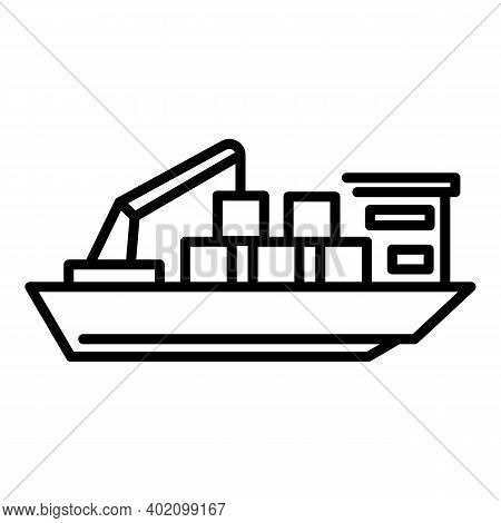 Supertanker Icon. Outline Supertanker Vector Icon For Web Design Isolated On White Background