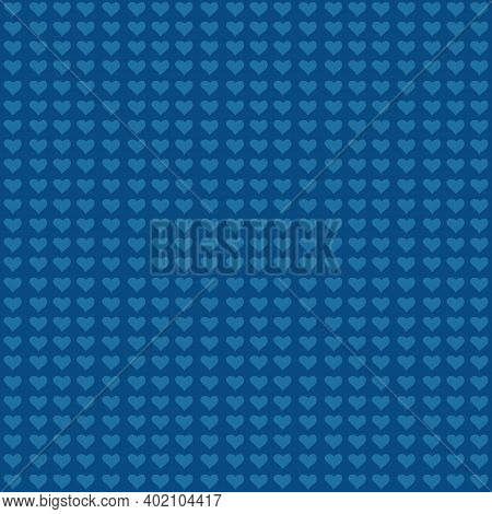 Seamless Abstract Blue Pattern With Hearts. Vector Illustration