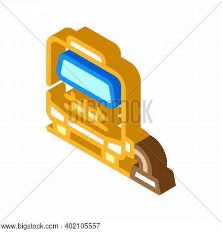 Mobile Home Connection To Cesspool Isometric Icon Vector Illustration