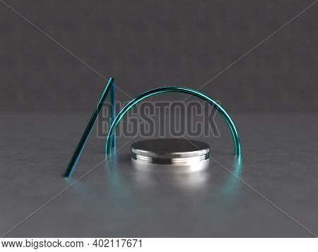Product Display In Grey Background Geometrical Shape 3d Render