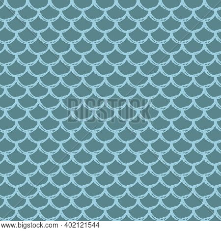 Mermaid Tail Seamless Pattern. Fish Skin Texture. Tillable Background For Girl Fabric, Textile Desig