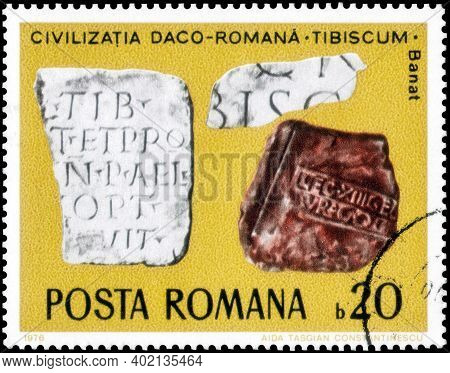 Saint Petersburg, Russia - September 27, 2020: Postage Stamp Issued In The Romania With The Image Of