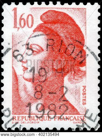 Saint Petersburg, Russia - September 27, 2020: Postage Stamp Issued In The France With The Image Of 