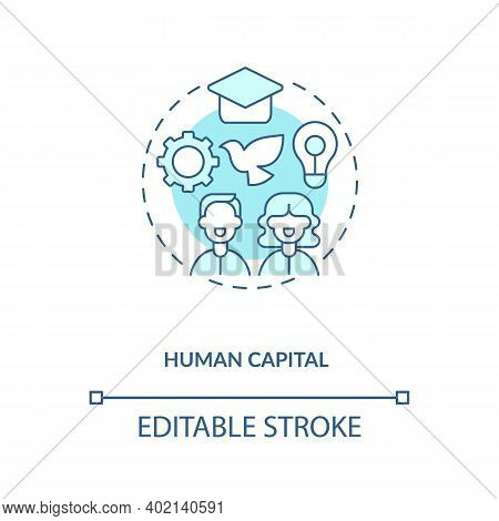 Human Capital Concept Icon. Intangible Assets Type Idea Thin Line Illustration. Improving Quality An