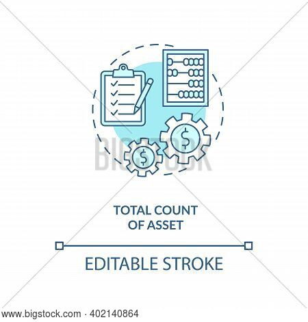 Total Asset Count Concept Icon. Assets Inventory Element Idea Thin Line Illustration. Cash And Cash 