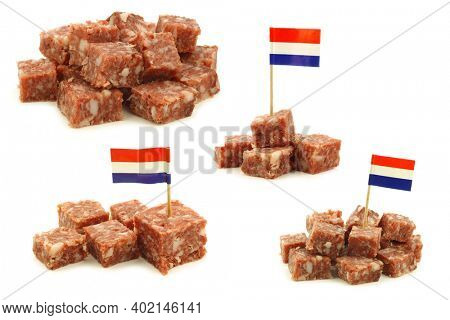 pieces of traditional dutch sausage called 
