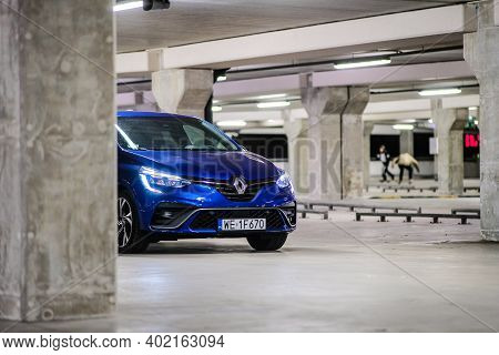 Riga, Latvia - January 6, 2021: New Car Renault Clio E-tech 140 Hybrid Rs, 2020. Selective Focus