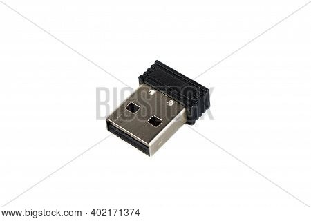 Macro Photo Usb Pendrive Isolated On White Background