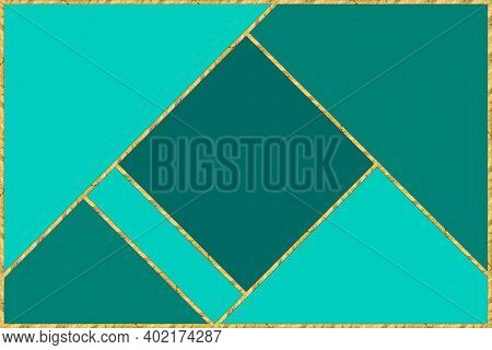 Modern Mosaic, Inlay. Ilustration In Stained Glass Style, Abstract Art Deco Background. Geometric Pa