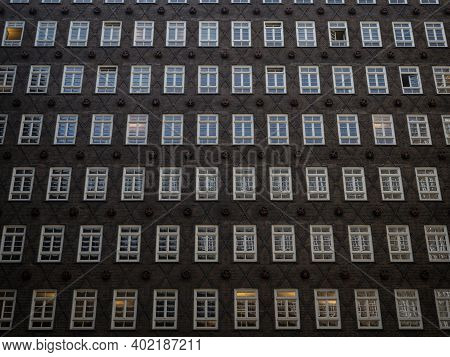 Inner Courtyard Facade Of Historical Building Sprinkenhof Brick Expressionist Architecture Kontorhau