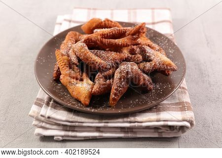 french fried bugne and sugar