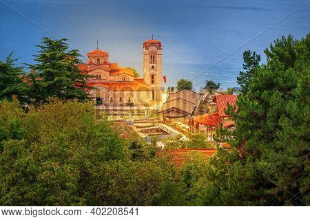 Ohrid, North Macedonia, St. Clement Church At Plaosnik High Angle View