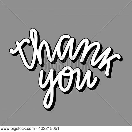 Thank You Lettering Vector Thanksgiving Phrase For Card, Print, Web. Isolated Witout Background