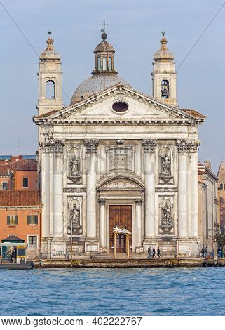 Venice, Italy - January 9, 2017: Church Of Santa Maria Del Rosario In Venice, Italy.