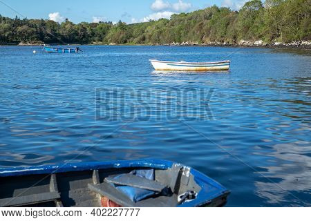 Rowing Boat At The Pier In Bruckless In County Donegal - Ireland.
