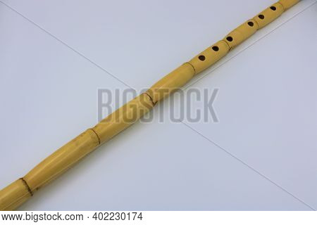 Ney Turkish Reed Flute On White Background.