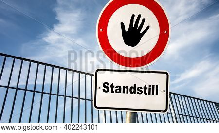 Street Sign The Direction Way To Improvement Versus Standstill