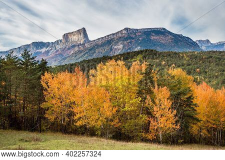 French Countryside. Clelles: View Of The Heights Of The Vercors, The Marly Hills And The Valley Val 