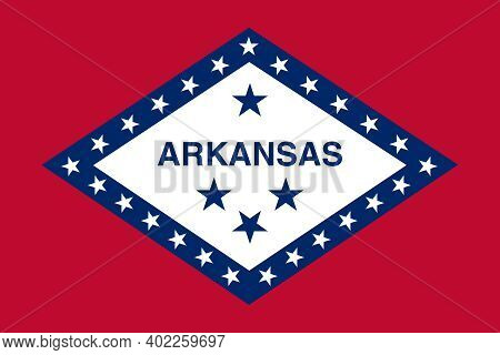 Official Large Flat Flag Of Arkansas Horizontal
