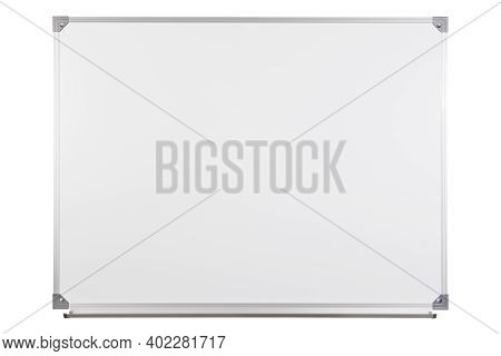 White Blank Marker Board Isolated On White Background.
