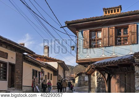 Typical Street And Old Houses In Koprivshtitsa, Bulgaria