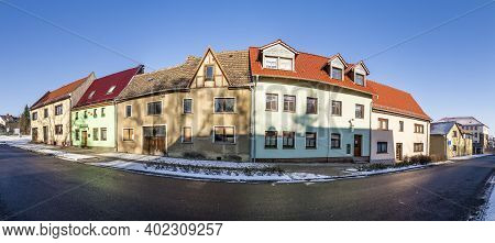 Bad Frankenhausen, Germany - Jan 21, 2017: Old Houses In A Street In Bad Frankenhausen, Germany. Aft