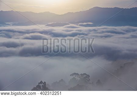 Khao Khai Nui, Sea Of Fog In The Winter Mornings At Sunrise, New Landmark To See Beautiful Scenery A