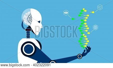 Technology Concept. Artificial Intelligence Technology And Sci-fi Technology, Blue Technology Backgr