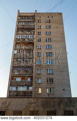Typical Mid-russian Silicate Brick High Rise Condominium Residential Building