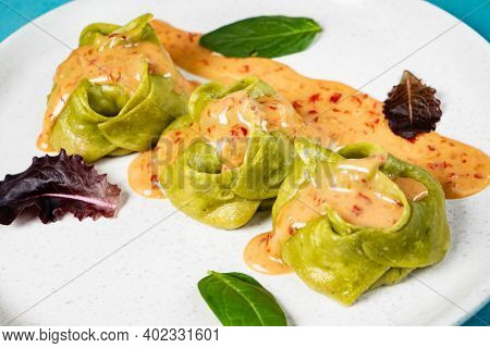 Manti is a type of dumpling popular in most Turkic cuisines,