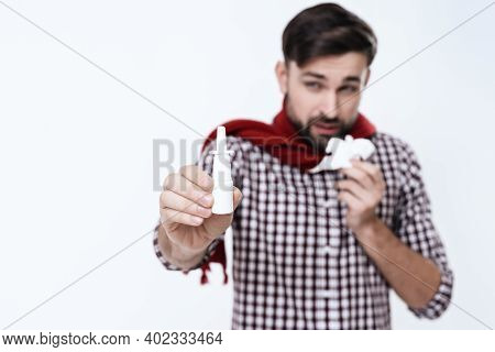 A Young Man Has A Cold.